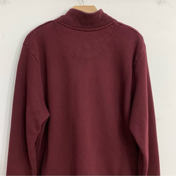 Orvis Men’s 1/4 zip Pullover Sweater Fleece Lined Burgundy GUC size L - Picture 10 of 11